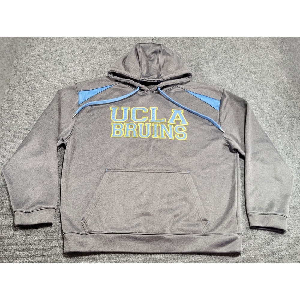UCLA Bruins Hoodie Gray - Beautiful Gold Trim Sky Blue Lettering Size X-Large